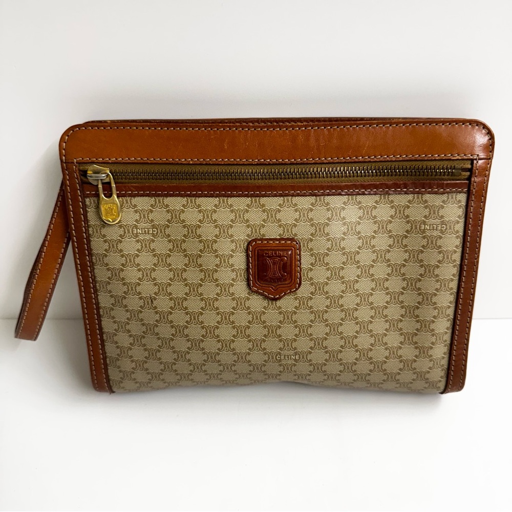 Celine Tan and Brown Toiletry Bag